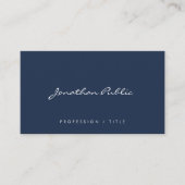 Custom Modern Simple Handwritten Script Navy Blue Visitenkarte (Vorderseite)