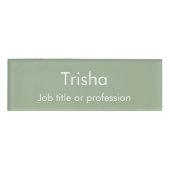 Custom Modern Simple Script Sage Green Employee ID Namenschild (Vorderseite)