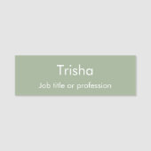 Custom Modern Simple Script Sage Green Employee ID Namensschild (Vorderseite)