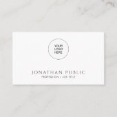 Custom Modern Simple Template Upload Your Logo to Visitenkarte (Vorderseite)