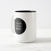 Custom Modern Simple Upload Your Company Logo Zweifarbige Tasse (Vorderseite Links)