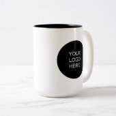 Custom Modern Simple Upload Your Company Logo Zweifarbige Tasse (VorderseiteRechts)