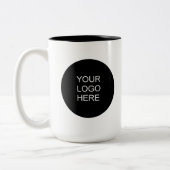 Custom Modern Simple Upload Your Company Logo Zweifarbige Tasse (Links)