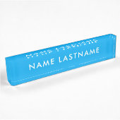 Custom Modern Sky Blue Simple Basic Minimalistisch Namensplakette