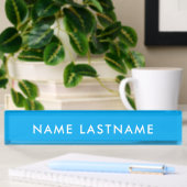 Custom Modern Sky Blue Simple Basic Minimalistisch Namensplakette