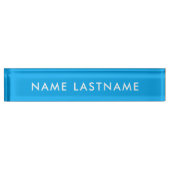 Custom Modern Sky Blue Simple Basic Minimalistisch Namensplakette (Vorderseite)