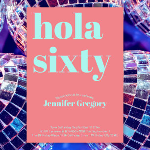 Custom Modern Spanish Hola 40. Geburtstag Einladung