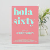 Custom Modern Spanish Hola 40. Geburtstag Einladung (Stehend Vorderseite)