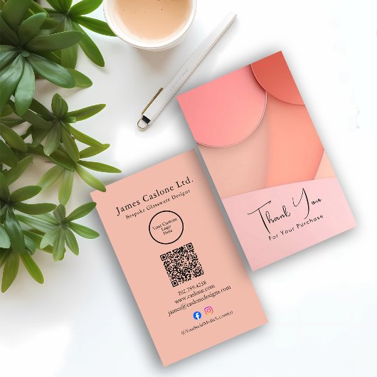 Custom Modern Style Business Thank You Card Insert Visitenkarte