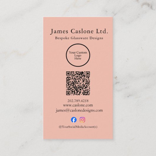 Custom Modern Style Business Thank You Card Insert Visitenkarte (Rückseite)