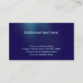 Custom Modern Stylish Christlich Church Pastor Visitenkarte (Rückseite)