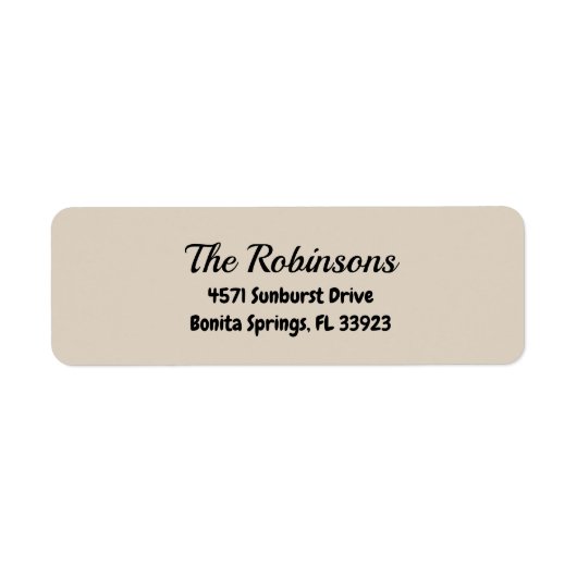Custom Modern Stylish Natural Linen Address Label (Vorne)