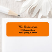 Custom Modern Stylish Safety Orange Address Label (Insitu)