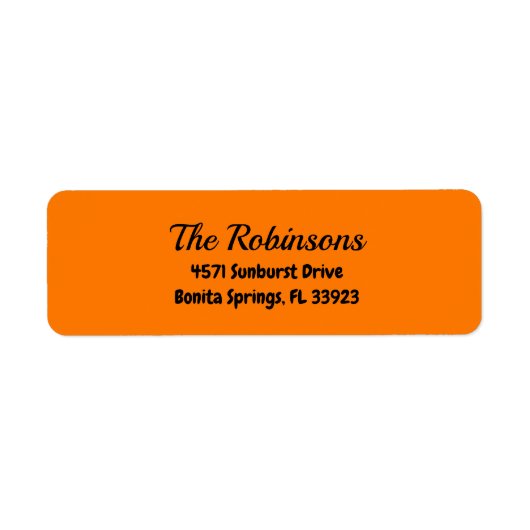 Custom Modern Stylish Safety Orange Address Label (Vorne)