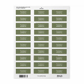 Custom Modern Stylish Sage Green Address Label (Vorne)