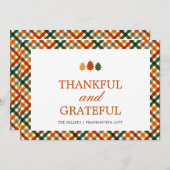 Custom Modern Thankful Grateful Erntedank Card Dankeskarte (Vorne/Hinten)
