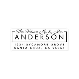 Custom Modern "The Future Mr & Mrs." Rücksendeadre Gummistempel