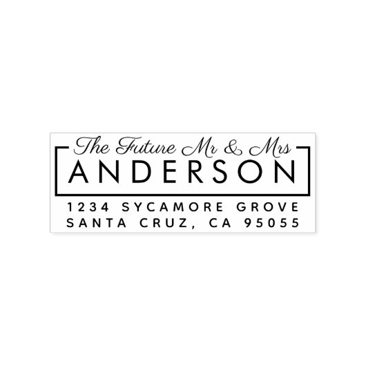 Custom Modern "The Future Mr & Mrs." Rücksendeadre Gummistempel (Prägung)