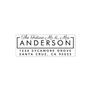 Custom Modern "The Future Mr & Mrs." Rücksendeadre Permastempel