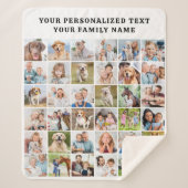 Custom Modern Trendy Family 36 Photo Collage Sherpadecke (Vorderseite)