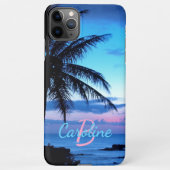 Custom Modern Tropical Island Beach Sunset Foto iPhone Hülle (Rückseite)
