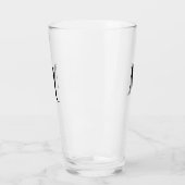 Custom Modern Typography Monogrammed Beer Glass Glas (Links)