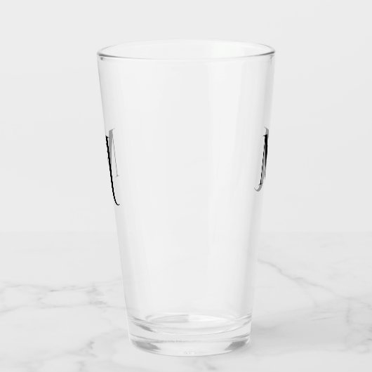 Custom Modern Typography Monogrammed Beer Glass Glas (Links)