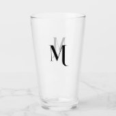 Custom Modern Typography Monogrammed Beer Glass Glas (Vorderseite)