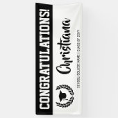 Custom Modern und Bold Grad Party Herzlichen Glück Banner (Vertikal)