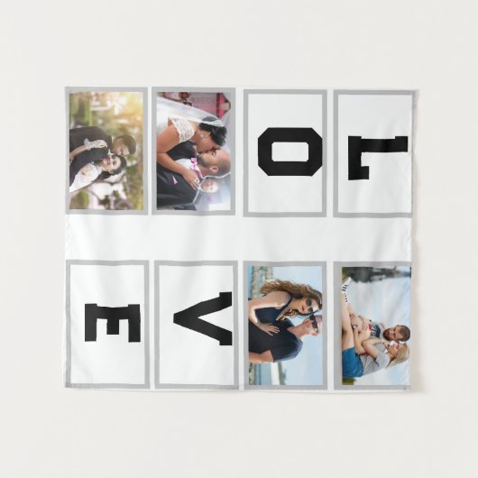 Custom Modern Valentine's Day 4 FotoCollage Wandteppich (Vorderseite (Horizontal))