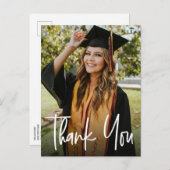 Custom Modern Vertikal Foto Abschluss Vielen Dank Ankündigungspostkarte (Vorne/Hinten)