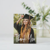 Custom Modern Vertikal Foto Abschluss Vielen Dank Ankündigungspostkarte (Stehend Vorderseite)