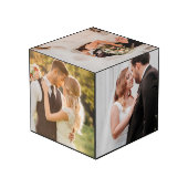 Custom Modern Wedding Anniversary 10 Foto Collage Würfel (Rückseite Schrägansicht)