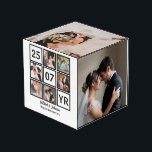 Custom Modern Wedding Anniversary 10 Foto Collage Würfel<br><div class="desc">Angepasste moderne Hochzeitstag 10 FotoCollage. Personalisieren Sie diese elegante Multifoto-Vorlage mit Ihrem Hochzeitstag,  Pärchennamen und 10 Fotos. Perfekt für Jubiläumsgeschenke für ihn,  Hochzeitsgeschenk,  Beijubiläumsgeschenk,  Collage,  Custom Collage Geschenk,  Personalisiertes Hochzeitsgeschenk Foto Geschenk</div>