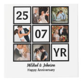 Custom Modern Wedding Anniversary 10 Foto Collage Würfel (Vorderseite)