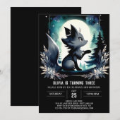 Custom Modern Wolf Geburtstag Einladung (Vorne/Hinten)