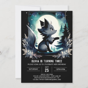 Custom Modern Wolf Geburtstag Einladung