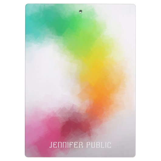 Custom Moderne Elegante Abstrakte Kunstwerke Klemmbrett (Rückseite)