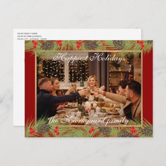 Custom Moderne klassische Chic die glücklichste Ur Postkarte (Vorne/Hinten)