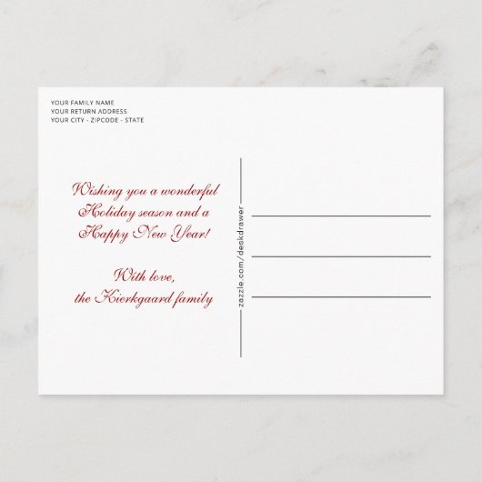 Custom Moderne klassische Chic die glücklichste Ur Postkarte (Rückseite)