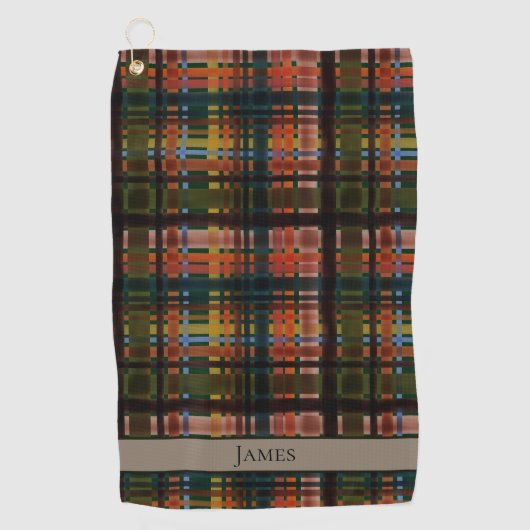 CUSTOM Moderne Mitte-des-Jahrhunderts Madras Golfhandtuch (Vorderseite)
