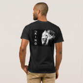 Custom Moderner Pop Art Lion Leiter Elegante Männe T-Shirt (Schwarz voll)