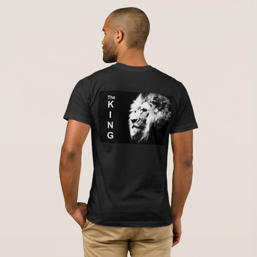 Custom Moderner Pop Art Lion Leiter Elegante Männe T-Shirt (Schwarz voll)