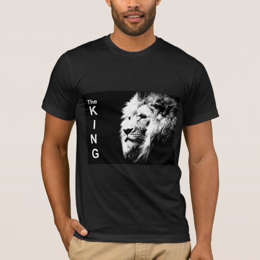 Custom Moderner Pop Art Lion Leiter Elegante Männe T-Shirt (Vorderseite)