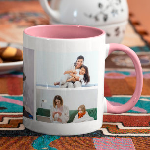 Custom Mom 5 Photos Collage With Personalized Text Tasse