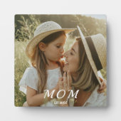 Custom Mom Est. Mothers Day Modern Script Photo Fotoplatte (Vorderseite)