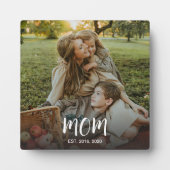 Custom Mom Established Est Fun Modern Script Photo Fotoplatte (Vorderseite)