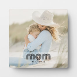 Custom Mom Established Modern Retro Script Photo Fotoplatte