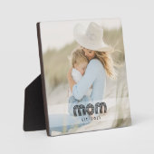 Custom Mom Established Modern Retro Script Photo Fotoplatte (Vorderseite)