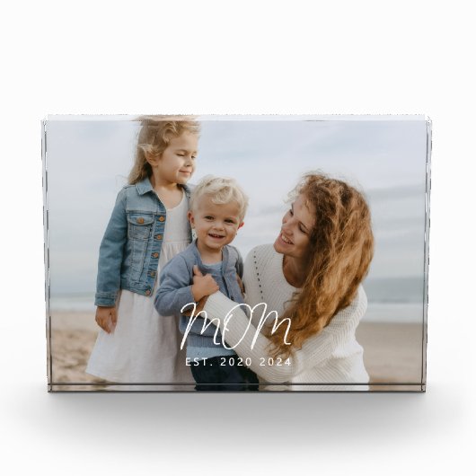 Custom Mom Established Modern Script Fotoblock (Vorderseite)